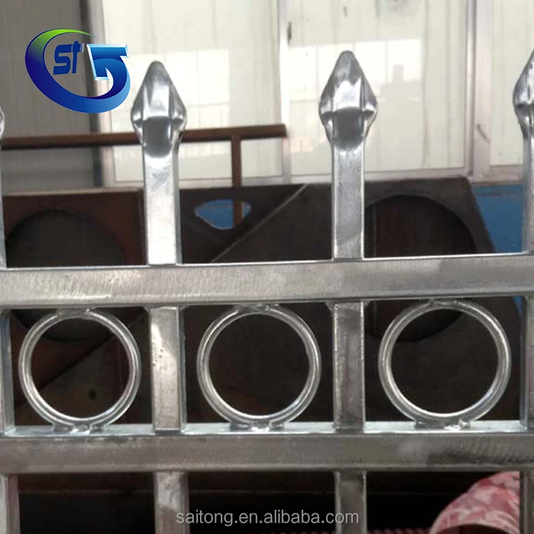 Decorative High Security Spearhead Top Galvanized Fence Panel