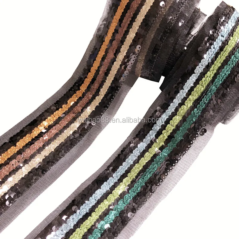 
Fashion sequins trims, shinny sequins lace tape for garments mesh sequins lace band 