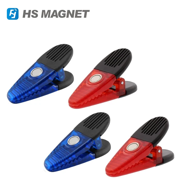 HS Magnetics 8 Assorted Transparent Color Magnetic Bag Clips Plastic Clip