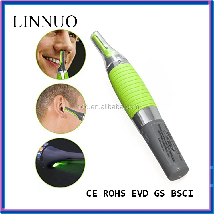 
green color battery nose hair trimmer 