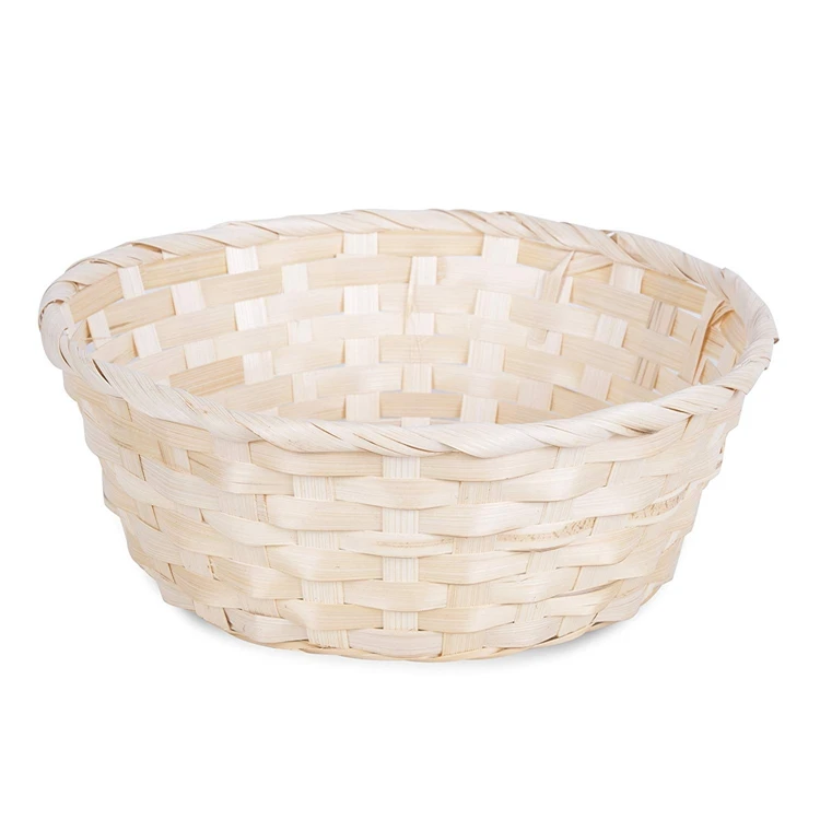 Wholesale Handmade Square Natural Miniature Bamboo Handle Basket