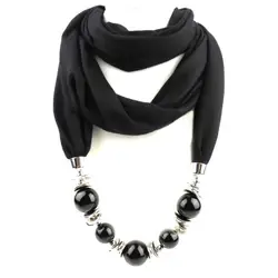 beads scarf pendant necklace jewelry with beads decoration necklace/ beaded scarf necklace wholesale