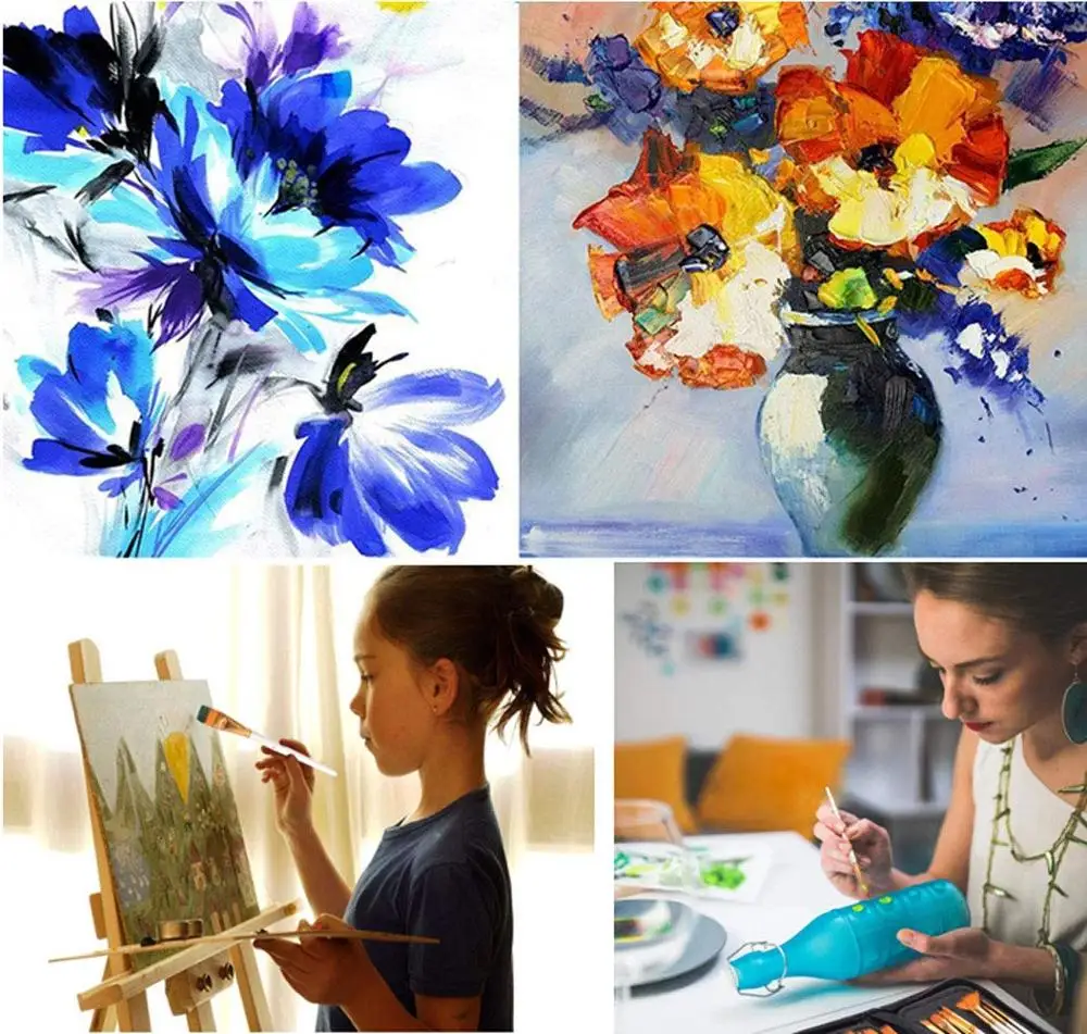 
2020 Professional 15pcs Art Supplies Paint Brush Set With A Lightweight Paint Brush Holder 