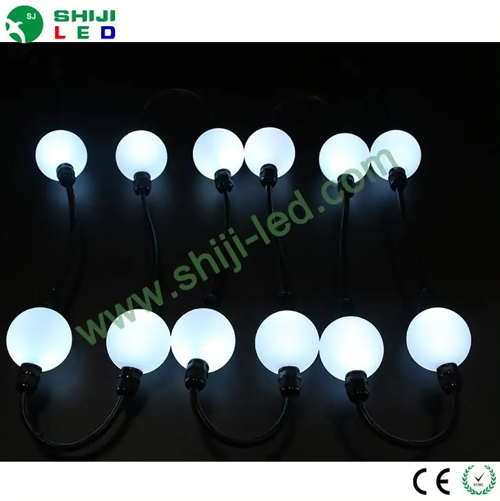 Waterproof 360 Degree Emitting 50mm Diameter Round Dc24v Dmx Pixel Led String Lights 20pcs/string led ball dmx light 