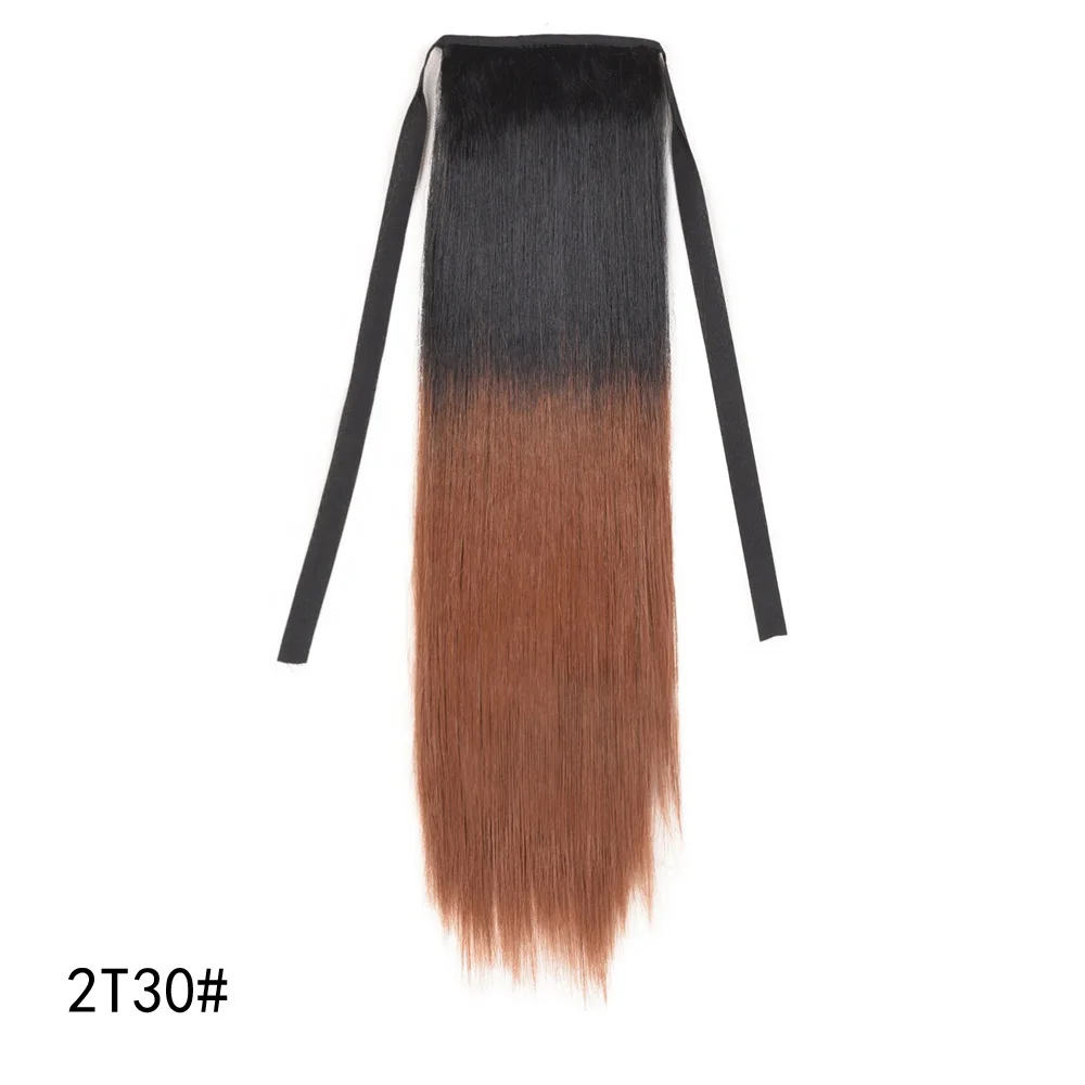 
Cheap silky Straight Ombre Synthetic Ponytail Extensions Hair Drawstring Ponytails Heat Resistant Wrap Ponytail For Women 
