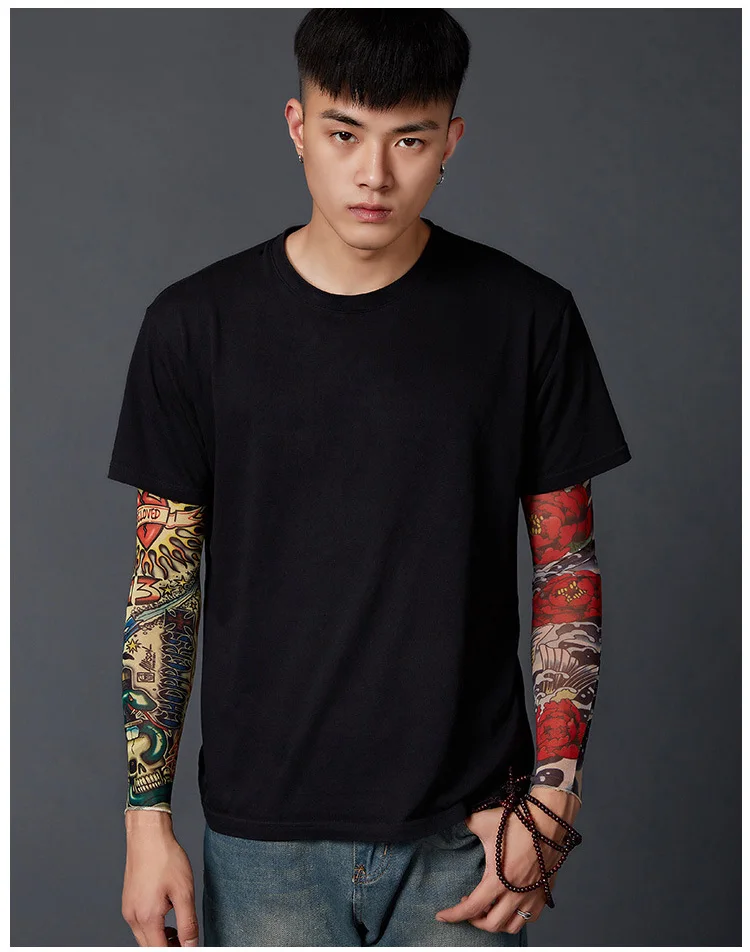 
Temporary Tattoo Sleeve Men Women Arm Warmer Designs Summer Sunscreen Arm Sleeves Cover Tattoos Sun UV Protection Elastic 