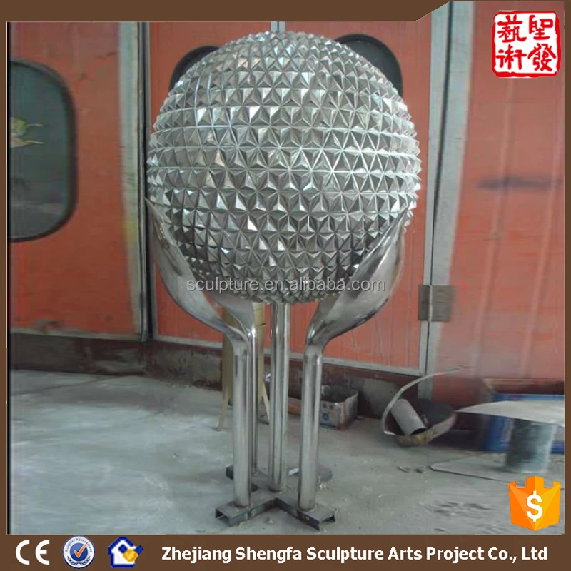 
Большой абстрактный шар для гольфа из нержавеющей стали, современное искусство, скульптура для украшения улицы 