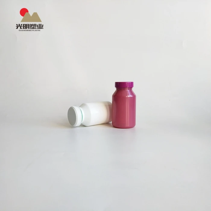 Empty medicine 120ml pill white and pink  plastic vitamin bottle PET bottle