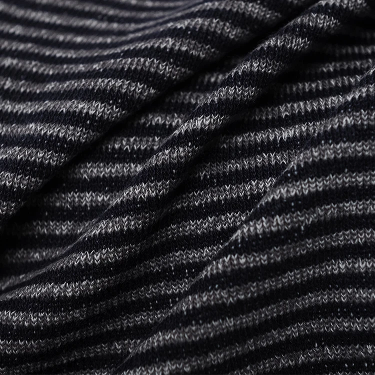 
335gsm knitted stripe hemp organic cotton fabric for dress 