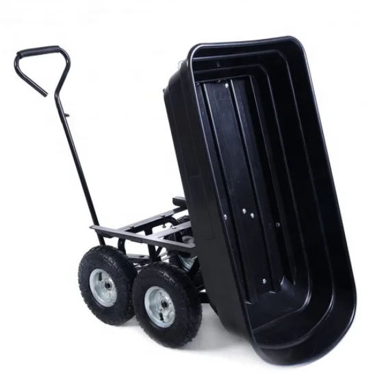 used garden metal Dump green Cart Heavy Duty 4 Wheel Garden Wagon