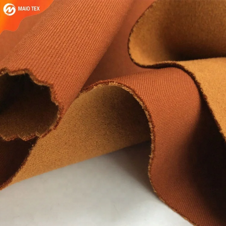 
Four way stretch polyester spandex scuba knit suede fabric for skirt and waistcoat 