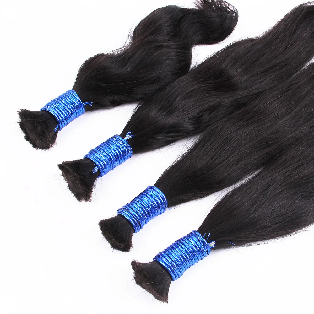 10A Virgin Raw Unprocessed Indian Human Hair Bulk Without Weft