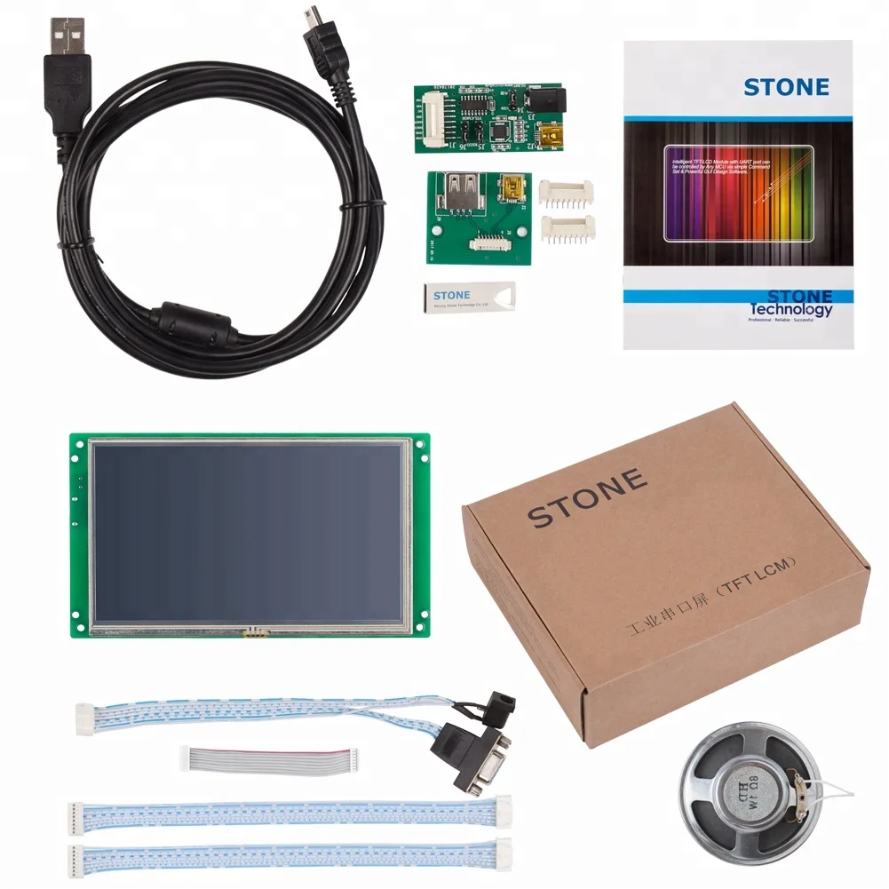 
7 inch 800x480 TFT LCD Display with Program and Controller Board Support Any Microcontroller 