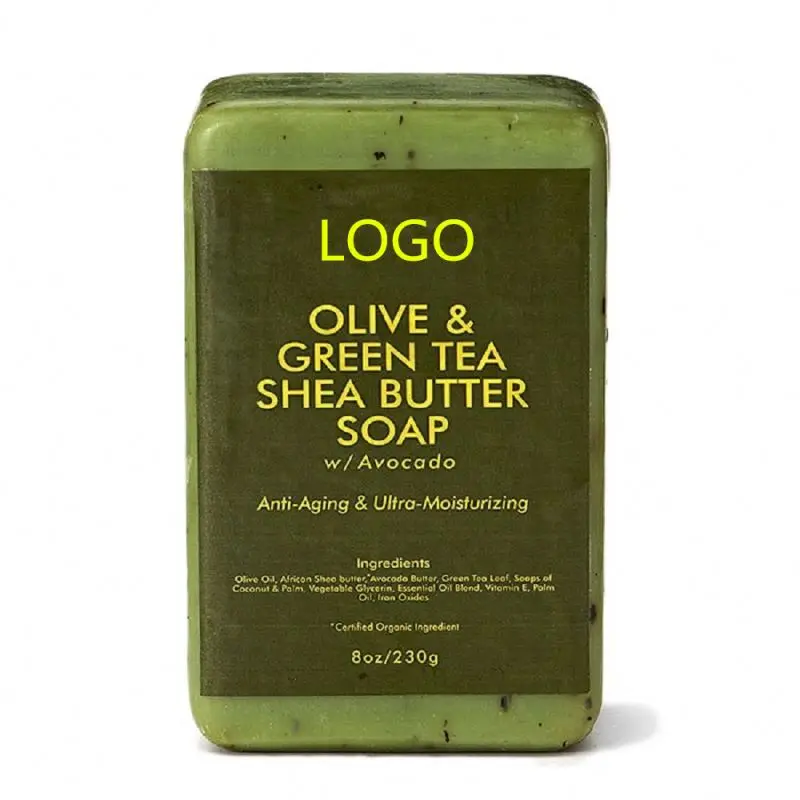 Oil Shea Butter Soap and Olive Private Label Natural Green Square Adults Female Toilet Soap Soap Noodle Lightening Natural Scent