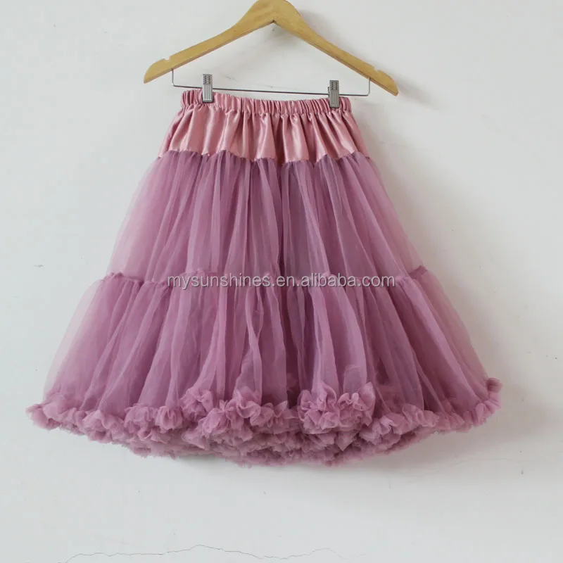 Fashionable Dusty Pink Nylon Tutu Pettiskirt Plus Size Latest Long Skirt Design