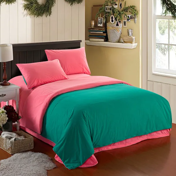100% bed making material polyester microfiber solid color polyester fitted sheet bedspread comforter bedding set
