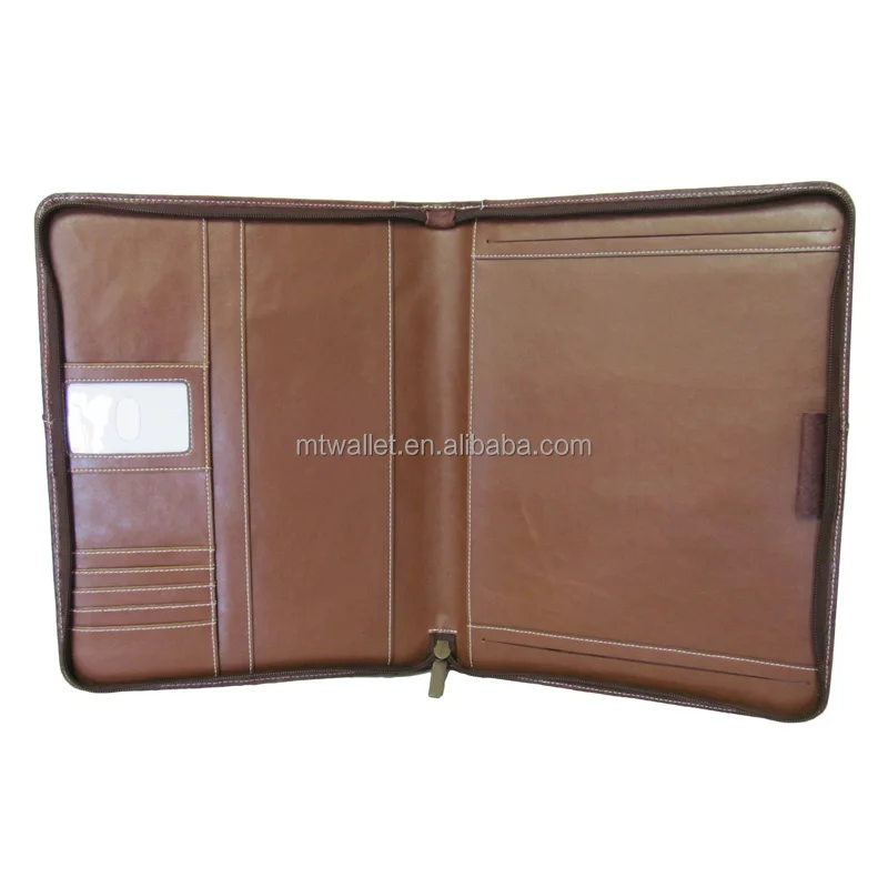 Leather Writing Portfolio Cover A4 Clear File Folder Document Holder