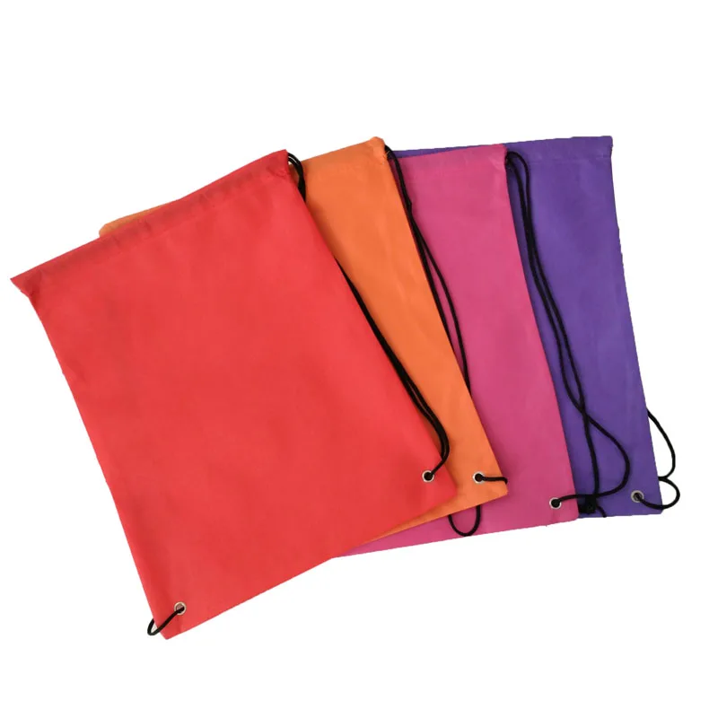 Wholesale Custom logo biodegradable spunbonded non woven fabric drawstring gift bag