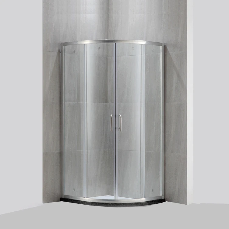 KMRY Customized Corner Curved Arc Tempered Glass Sliding Bathroom Shower Cabin Enclosure Room KT6709