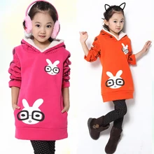 New Winter Sweater Big Girls Bunny Hoodie Kids Clothes Girls Sweatshirt Gilrs T shirt Kids Sweaters Long Sleeve Baby Coats
