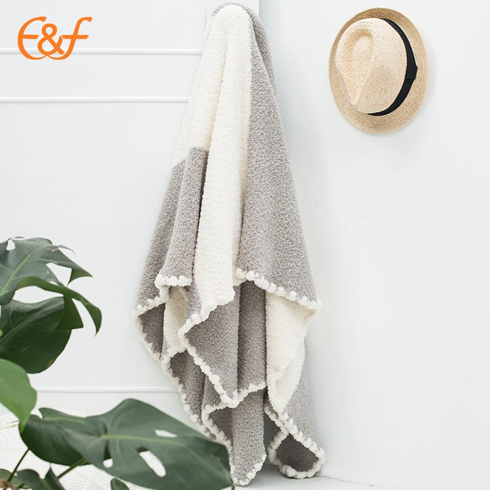 100% polyester all weather sensory knitted throw blanket