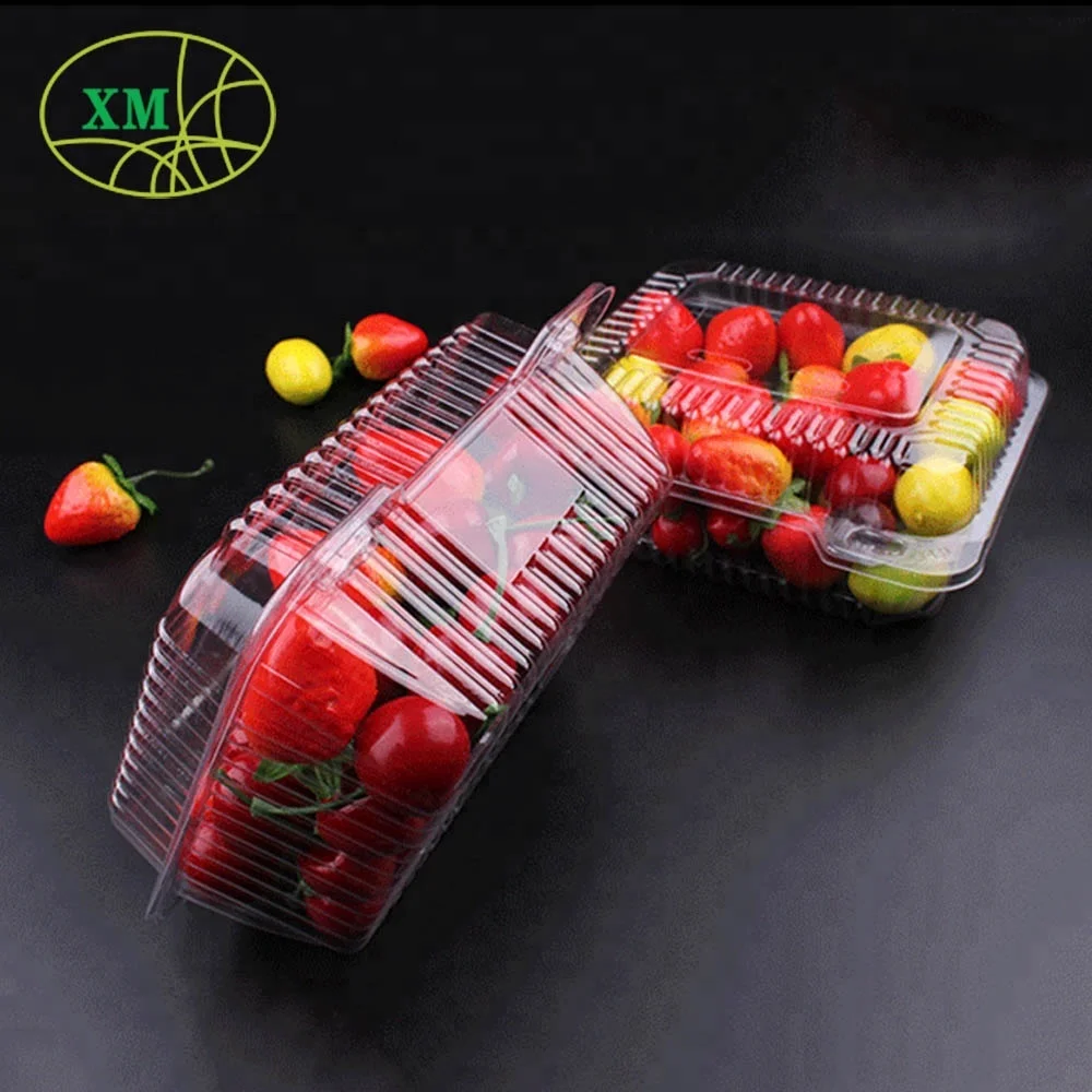 500g PET transparent clamshell plastic fruit box disposable packaging box plastic vegetable box