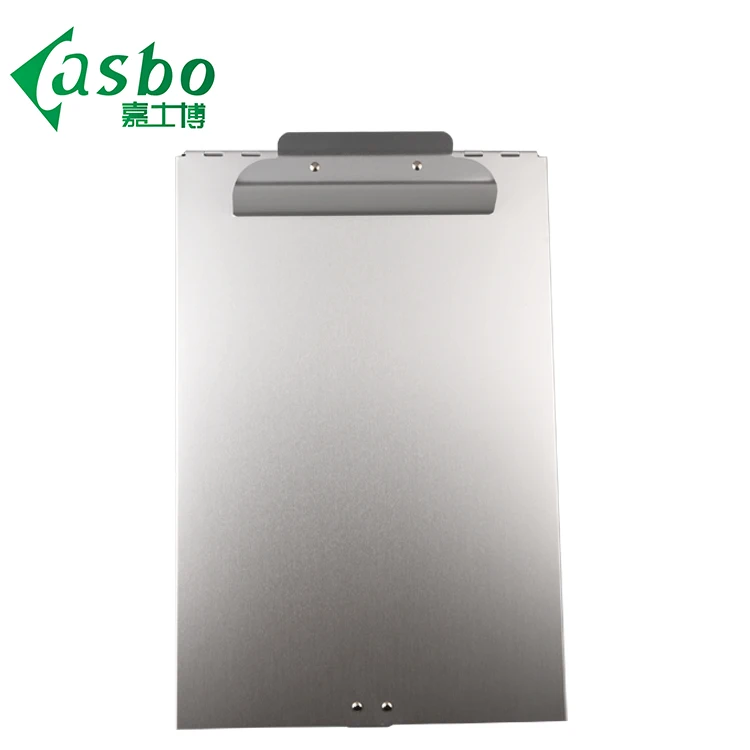 Small high quality customized logo sliver aluminum cheap storage clipboards