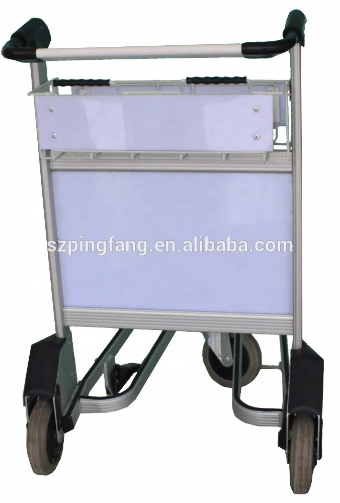 3 wheels passenger baggage luggage airport trolley with hand brake