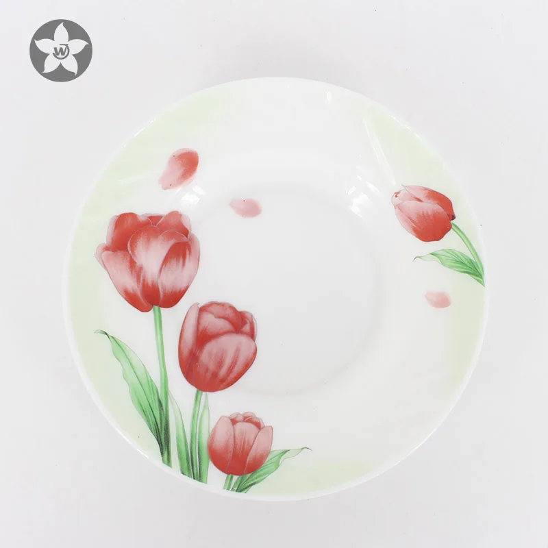 Heat resistant opal glassware opal glass dinnerware soup plate with decor