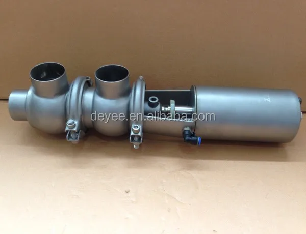 DN65 Stainless Steel SS304 Food Grade Pneumatic Change Over Valves