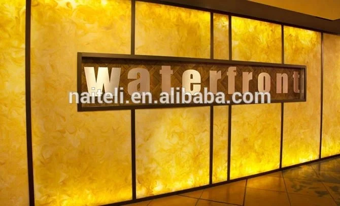 Beautiful colored transparent pearl stone wall panel, decorative display wall panel