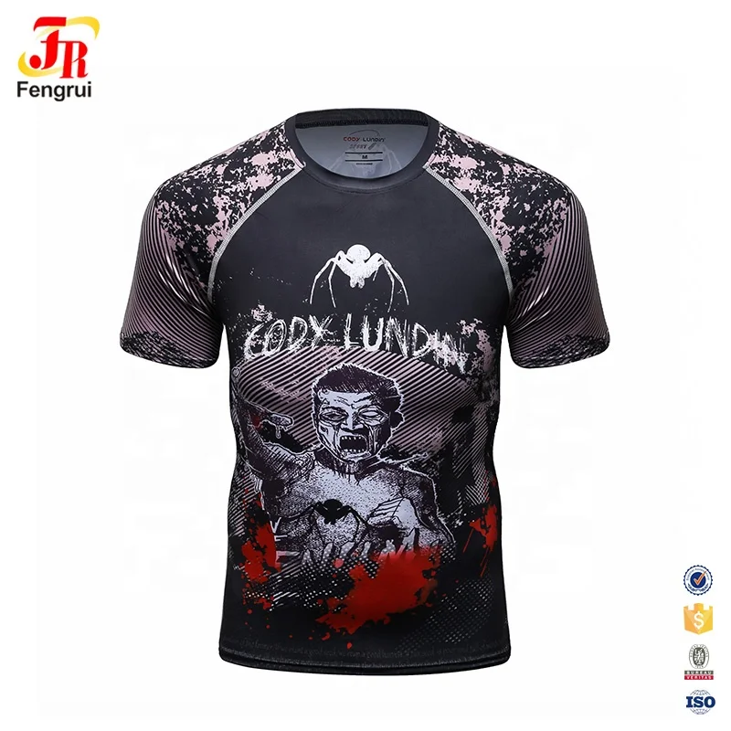 Wholesale Compression Clothes Mens Sublimated Custom Superhero Shirt