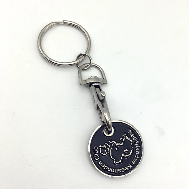 2023 Hotsale Promotional Shopping Cart Trolley Coin Custom Metal Keychain Coin Holder