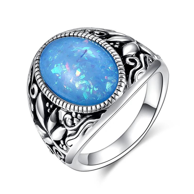 
Wholesale fashion big color stone design ethnic wedding rings 