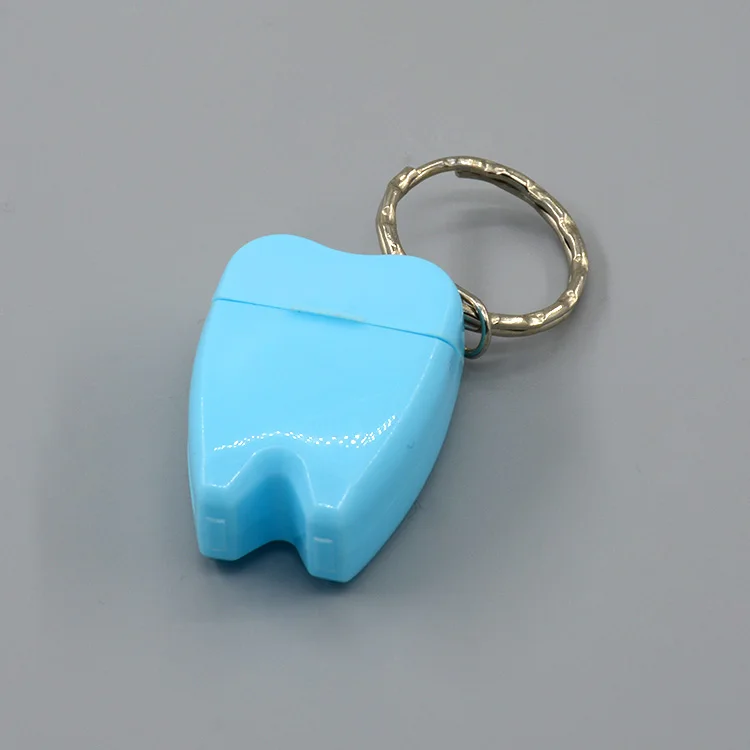 Colorful Tooth Shaped Dental Floss with keychain