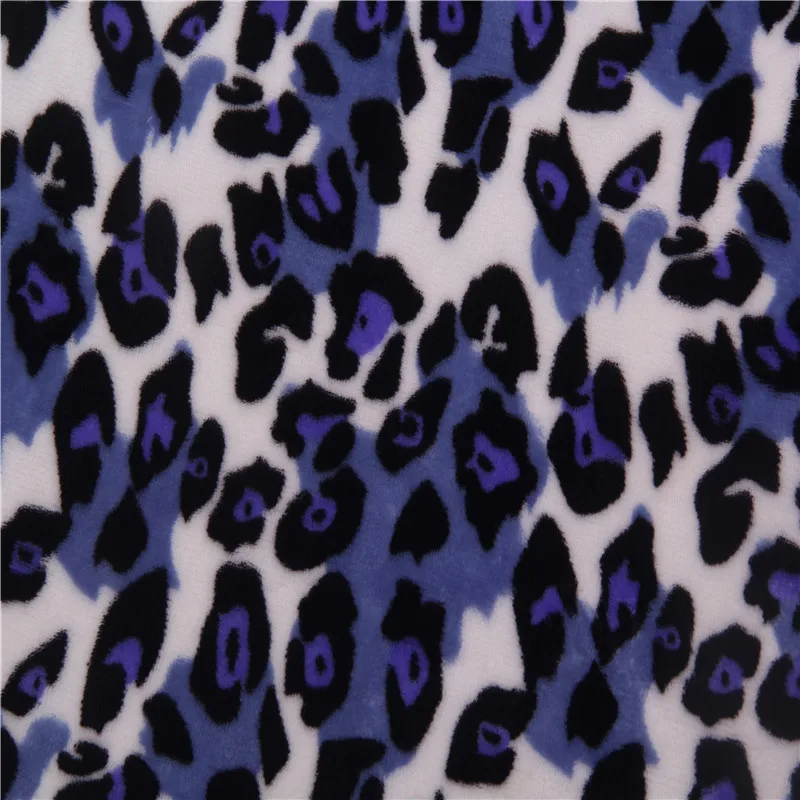 2021 Leopard pattern printing custom made cheap wholesale stretch flannel fabric