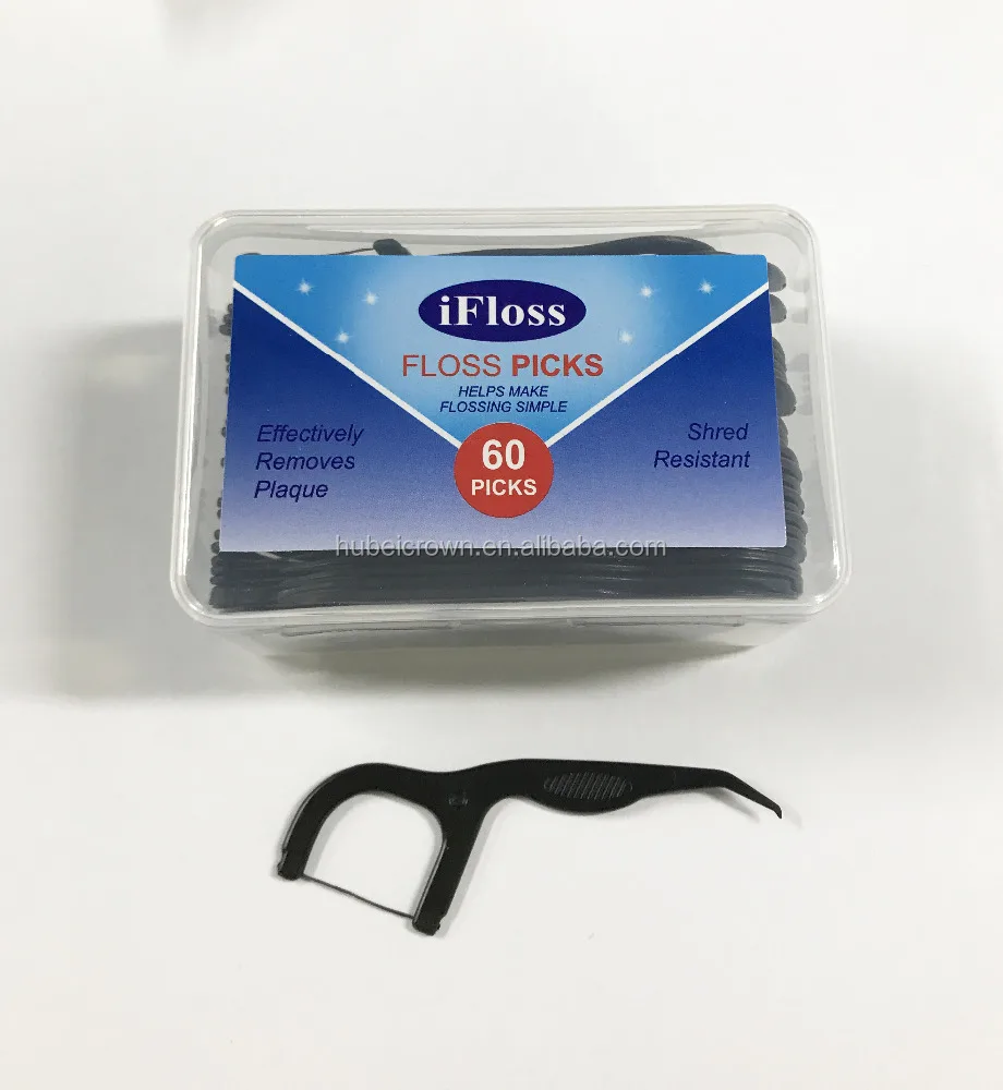approved Private label UHMWPE charcoal  Thread Dental Waxed Plastic Professional OEM/ODM Flosspick