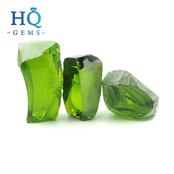 Synthetic nanosital gemstone rough peridot green 172# raw