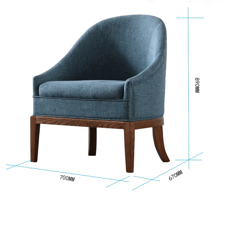 new style Upholstery furniture classic wood frame single seat lving room fabric sofa accent chair
