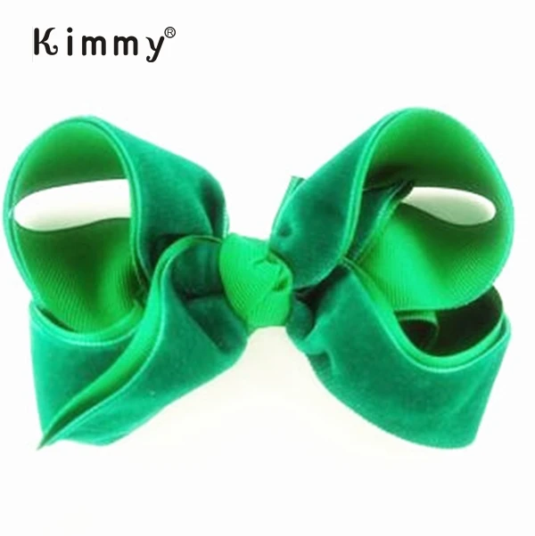 5 Inches Large Baby Girls Schoolgirls Scarlet Red Velvet Bow Boutique Hairbow Hair Accessories WInter