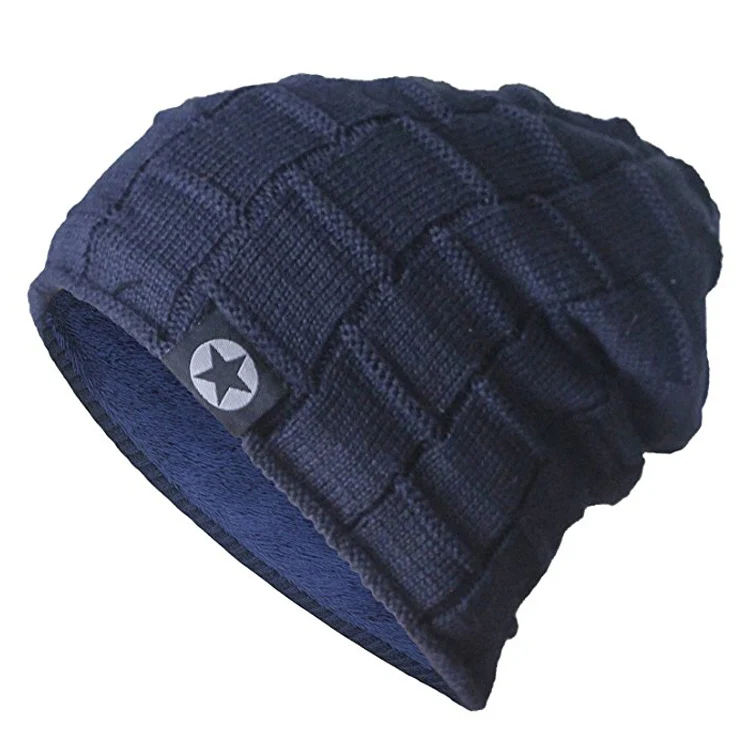 Зимняя вязаная теплая шапка Bodvera плотная мягкая эластичная Шапка-бини с напуском