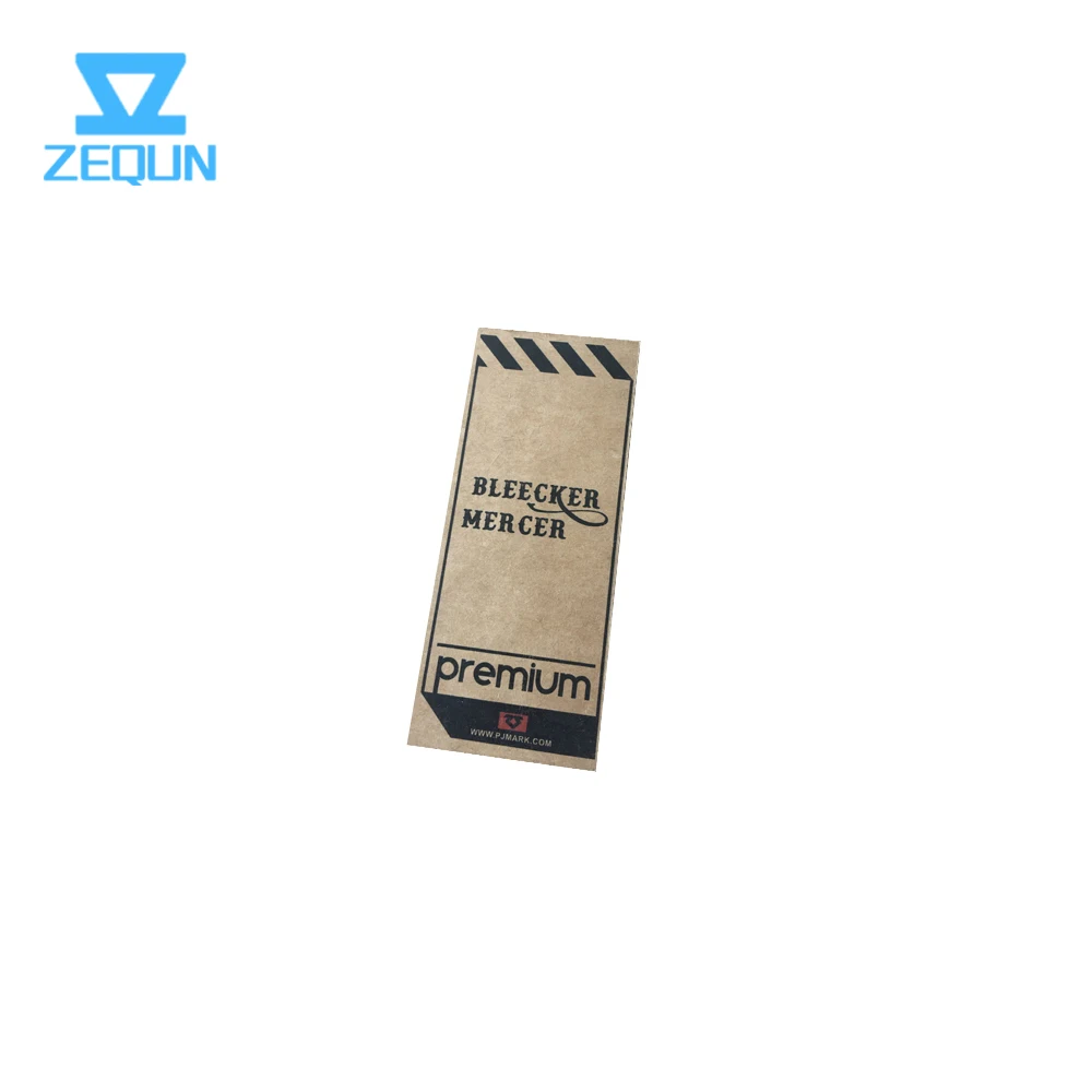 Brown string tie gift paper hang tag custom company logo printing shoes hang tag