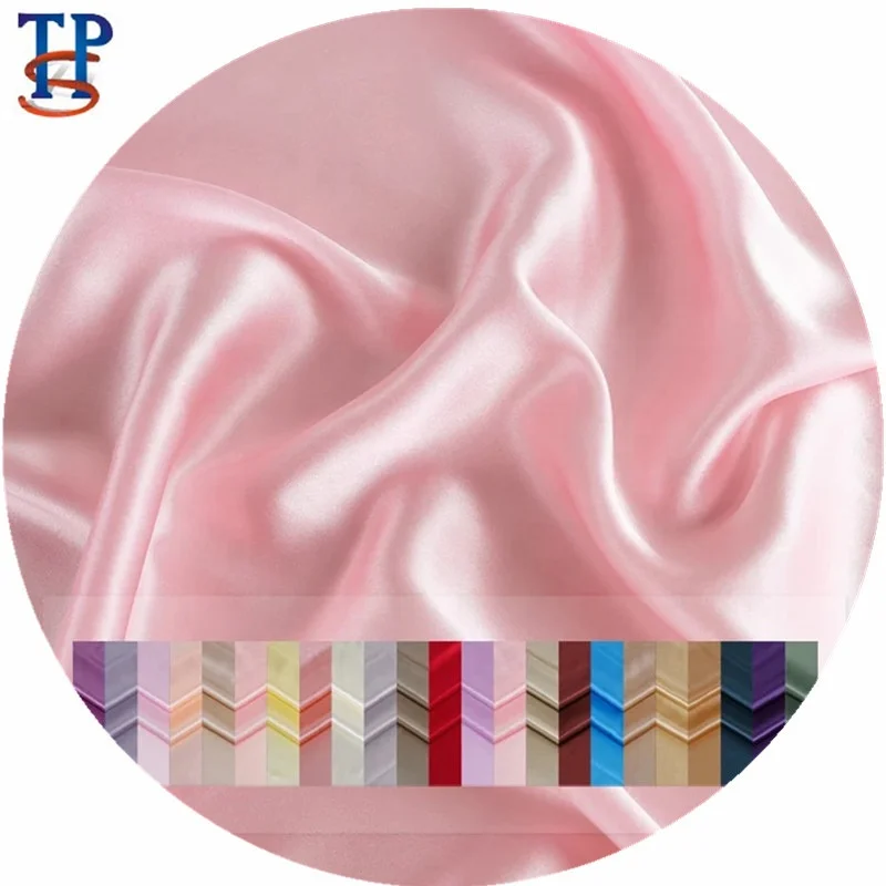 solid plain dyed 100% mulberry pure silk satin fabric