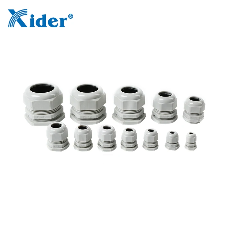 
PG series grey and black PVC or nylon waterproof cable gland 