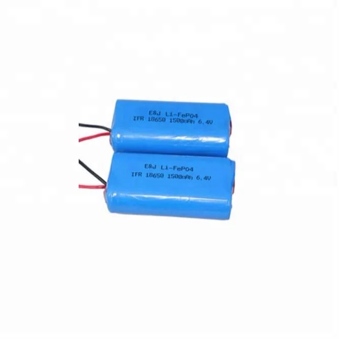 6.4V Rechargeable 18650 1500mAh Li-ion Battery Pack with PCB Lithium-Iron-Phosphate (LiFePO4) 6.4V 1500mAh Battery Pack