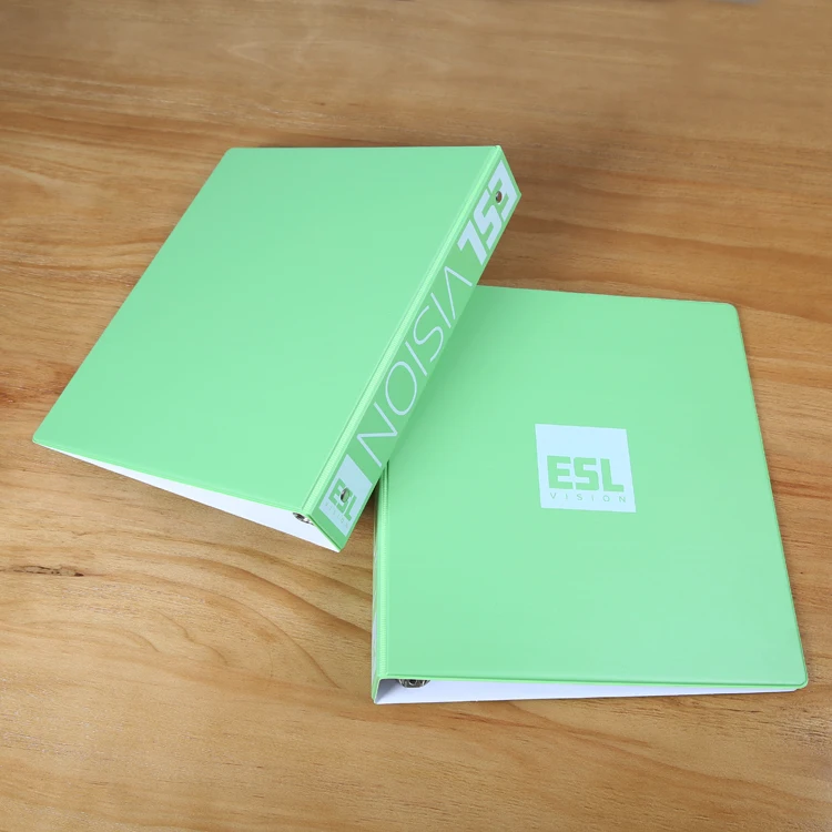 Hot sale office 2 inch plastic pvc 3-hole ring binder a4 size hard cover document files folders printed with pocket custom