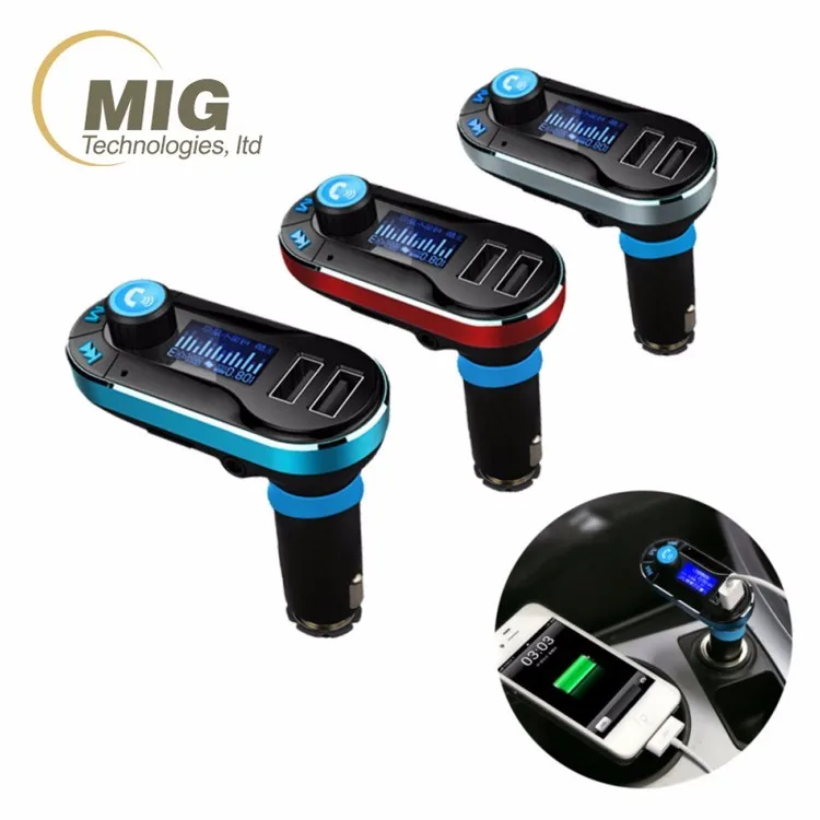 FM Transmitter Wireless Radio Adapter Audio Receiver Stereo Music Tuner Modulator Car Kit with USB Charger