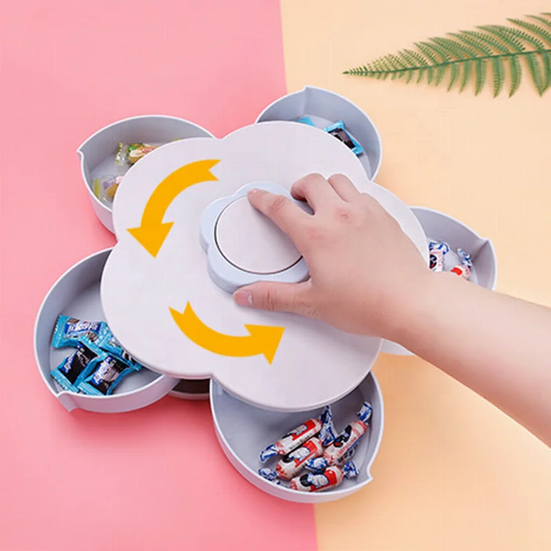 Rotatable Gourmet Nut and Dried Fruit Gift Tray.