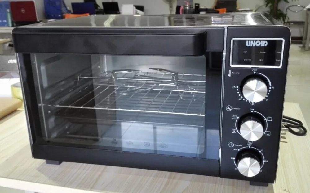 CE RoHS LFGB A13 double glass black portable smart digital pizza bread chicken bake roaster electric salamander/toaster oven