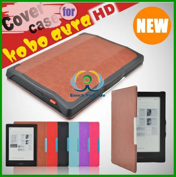
Тонкий кожаный магнитный автоматический чехол для электронной книги Kobo Aura HD 